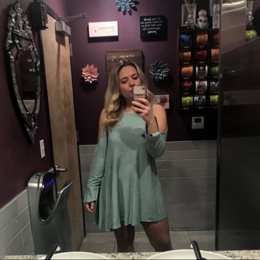 FREE PEOPLE BLUE/GREEN DRESS